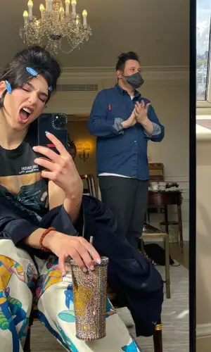Dua Lipa wearing GCDS pants