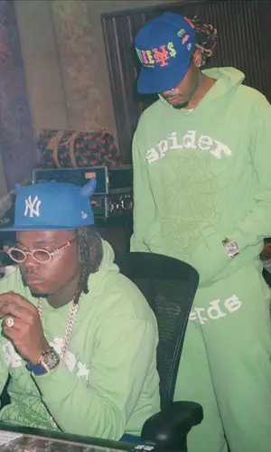 Metro Boomin wearing Spider Worldwide pants