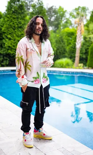 Russ wearing Rick Owens pants