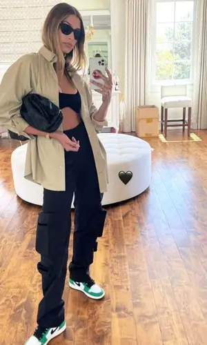 Hailey Bieber wearing IRO shirt