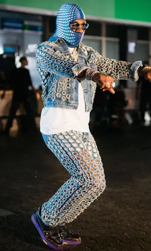 Burna Boy wearing Marine Serre other