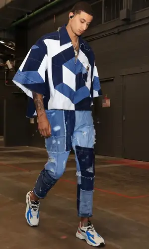 Kyle Kuzma wearing Dolce & Gabbana jeans