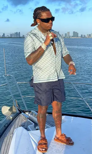 Gunna wearing Dior shirt