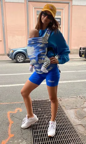 Emily Ratajkowski wearing Reebok sneakers