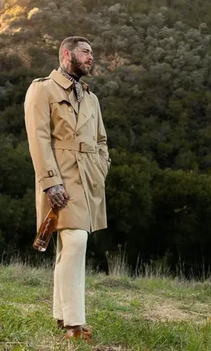 Post Malone wearing Burberry pants