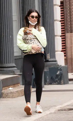 Emily Ratajkowski wearing Yeezy sweatshirt