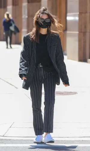 Emily Ratajkowski wearing Superga boots