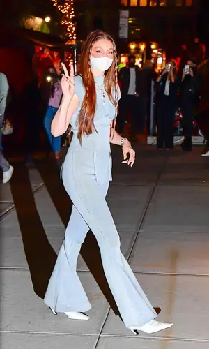 Gigi Hadid wearing Khaite boots