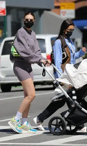 Gigi Hadid wearing Madhappy shorts