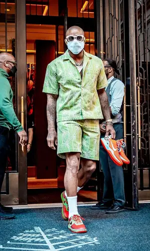 PJ Tucker wearing Jacquemus shorts