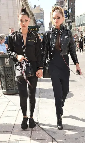 Bella Hadid wearing Saint Laurent bag