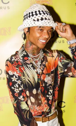 Swae Lee wearing Saint Laurent shorts