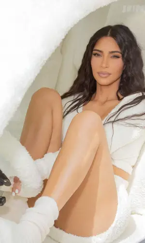 Kim Kardashian wearing Skims sandal