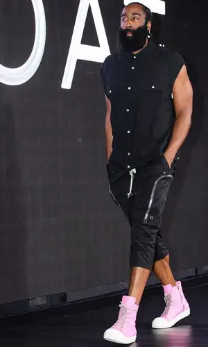 James Harden wearing Rick Owens shorts