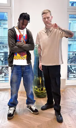 Travis Scott wearing Rick Owens hoody