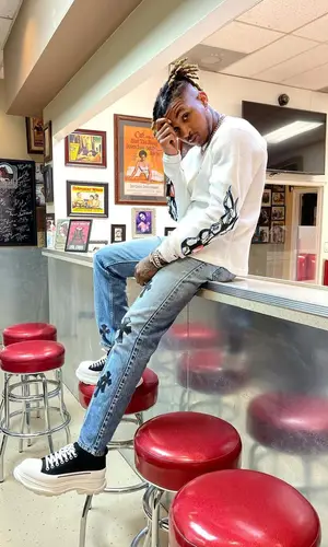 DDG wearing Chrome Hearts sweatshirt