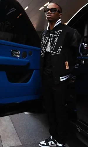 Roddy Ricch wearing NBA jacket