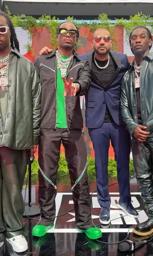 Offset wearing Bottega Veneta trousers