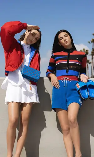 Charli D'Amelio wearing Louis Vuitton shorts