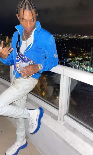 Swae Lee wearing Alexander McQueen boots