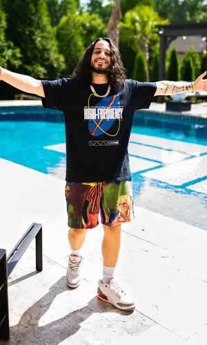Russ wearing Blood Brother t-shirt