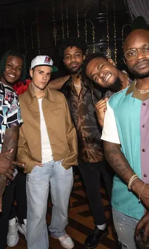 Justin Bieber wearing Drew House jeans