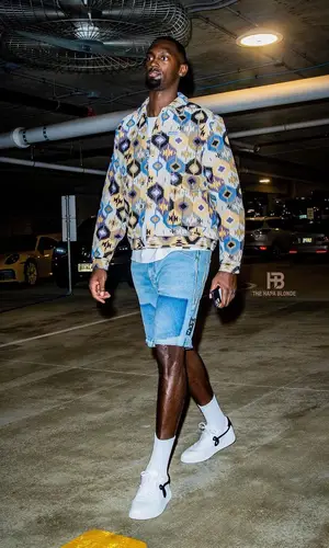 Bobby Portis wearing Off-White shorts