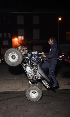 Lil Uzi Vert wearing Arc'teryx trousers
