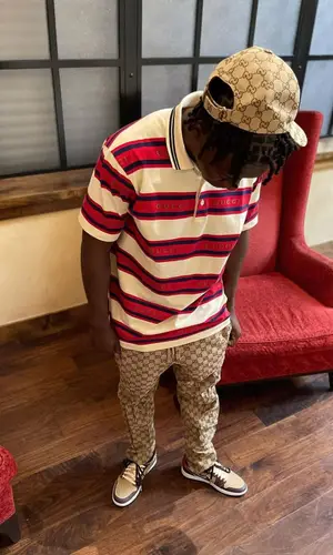 Jackboy wearing Gucci trousers