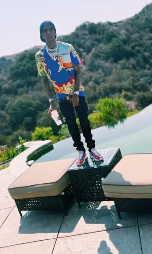 Soulja Boy wearing Versace t-shirt