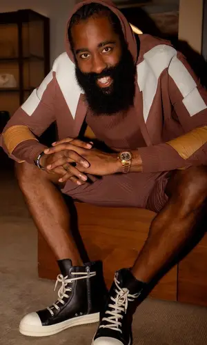 James Harden wearing Rick Owens shorts