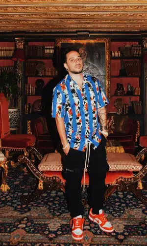 Russ wearing Off-White shirt
