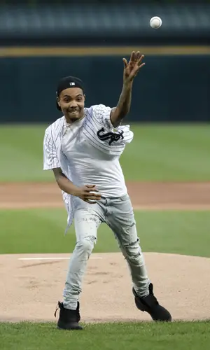 G Herbo wearing Chicago White Sox jersey