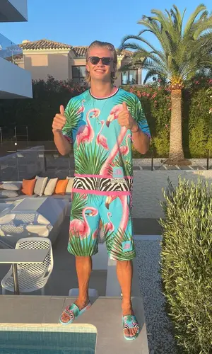 Erling Haaland wearing Dolce & Gabbana shorts