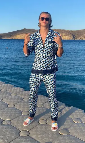 Erling Haaland wearing Dolce & Gabbana pants