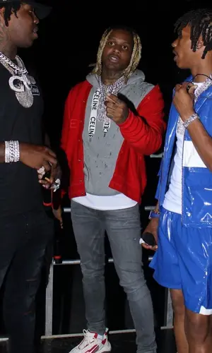 Lil Durk wearing Celine hoody