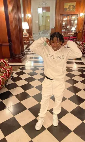 Jackboy wearing Celine pants