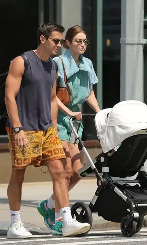 Gigi Hadid wearing New Balance sneakers
