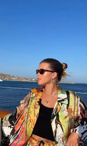 Sofia Richie wearing Christopher Kane shirt