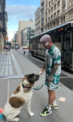 J Balvin wearing Prada eyewear