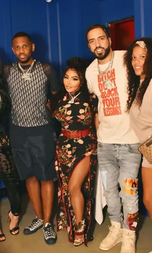 French Montana wearing French Montana Merch t-shirt