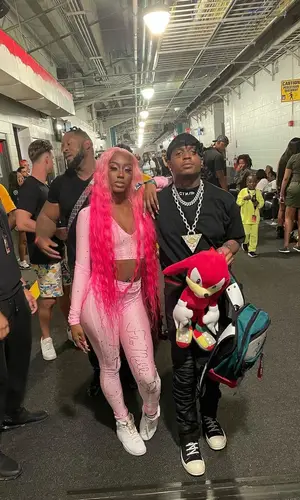 Ski Mask The Slump God wearing Heron Preston t-shirt