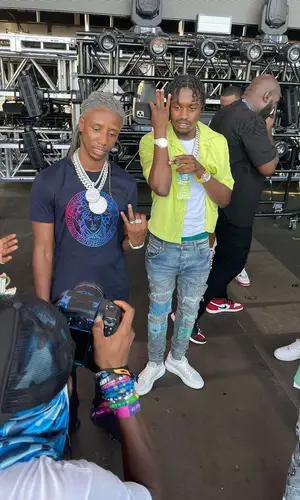 Lil Tjay wearing Bottega Veneta shirt
