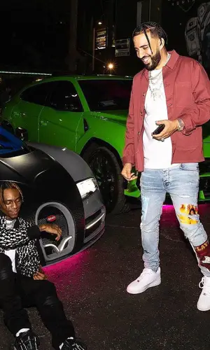 French Montana wearing Amiri jeans