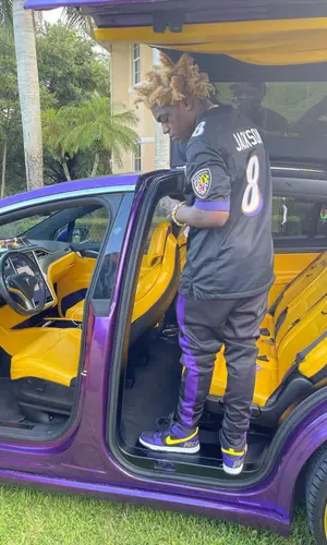 Kodak Black wearing FashionNova pants