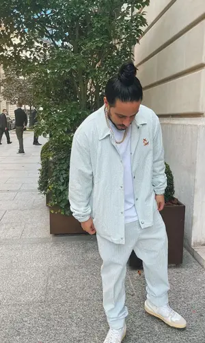 Russ’ Outfit in Maison Kitsune Jacket & Lanvin Sneakers (2021)