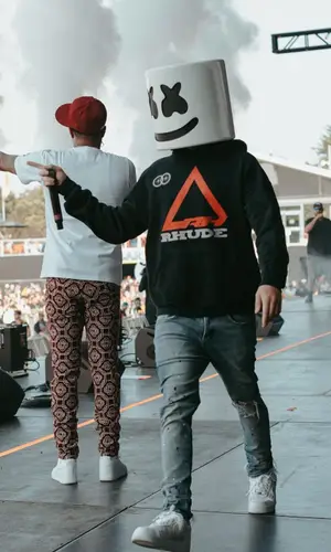 Marshmello wearing Nike sneakers