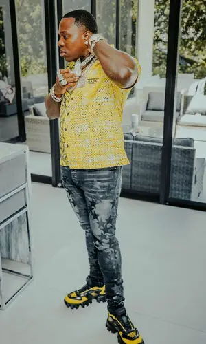 BandMan Kevo wearing Prada shirt