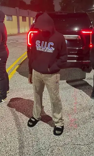 Don Toliver wearing Needles pants