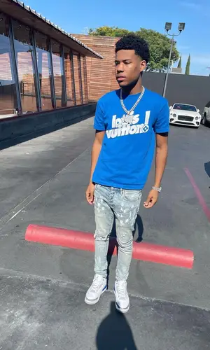 Nardo Wick wearing Louis Vuitton t-shirt